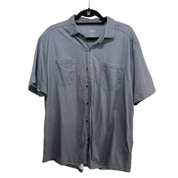 Kuhl Men's Gray 100% Organic Cotton Herringbone Button Down Camp Shirt Size XL - Picture 1 of 10
